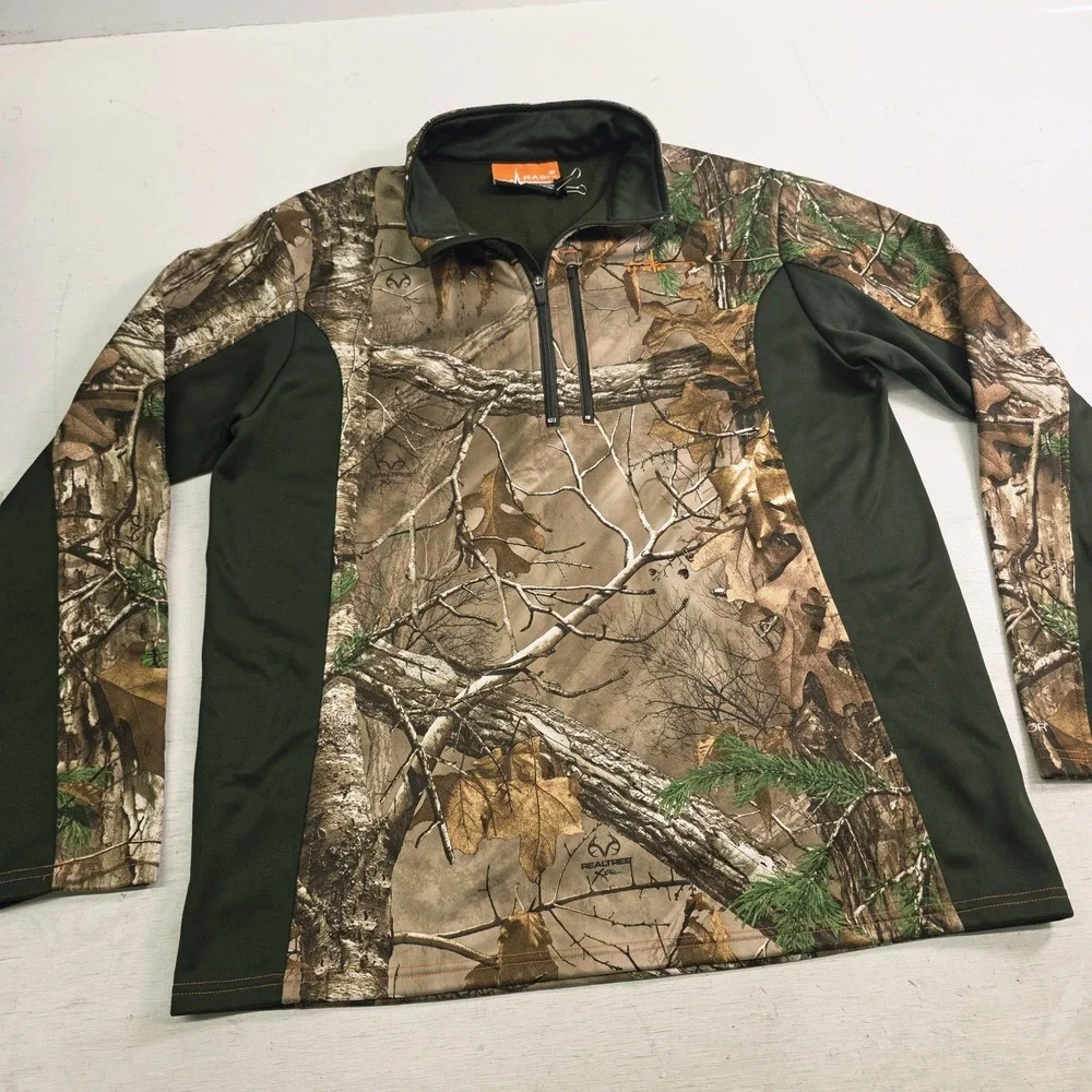 Habit Techshell Lite Scent Fleece Lined Pullover‎ Men's Sz L Realtree Xtra Camo